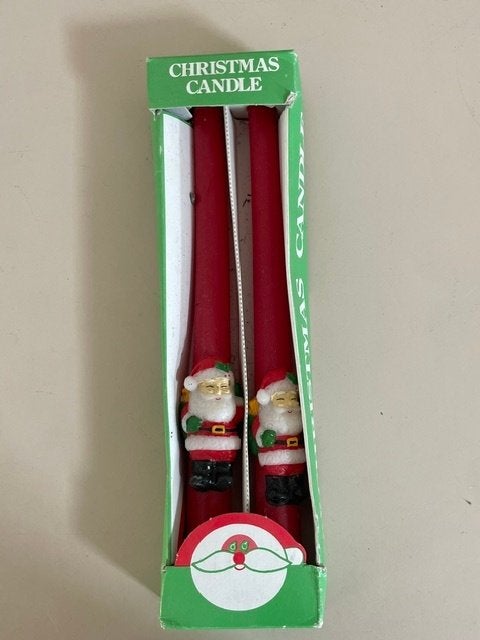 2 vintage kaarsen Kerstmis / Kerstman Christmas candle NIEUW, Huis en Inrichting, Ophalen, Nieuw, Kaars, Rood