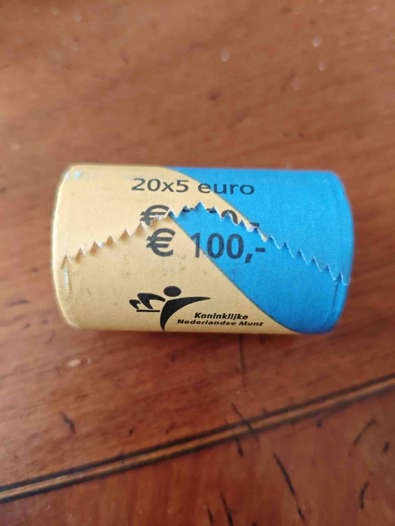 Rol met 20 zilveren €5 Munten (0.354 ounce zilver elk), Ophalen of Verzenden, Vóór koninkrijk, Zilver