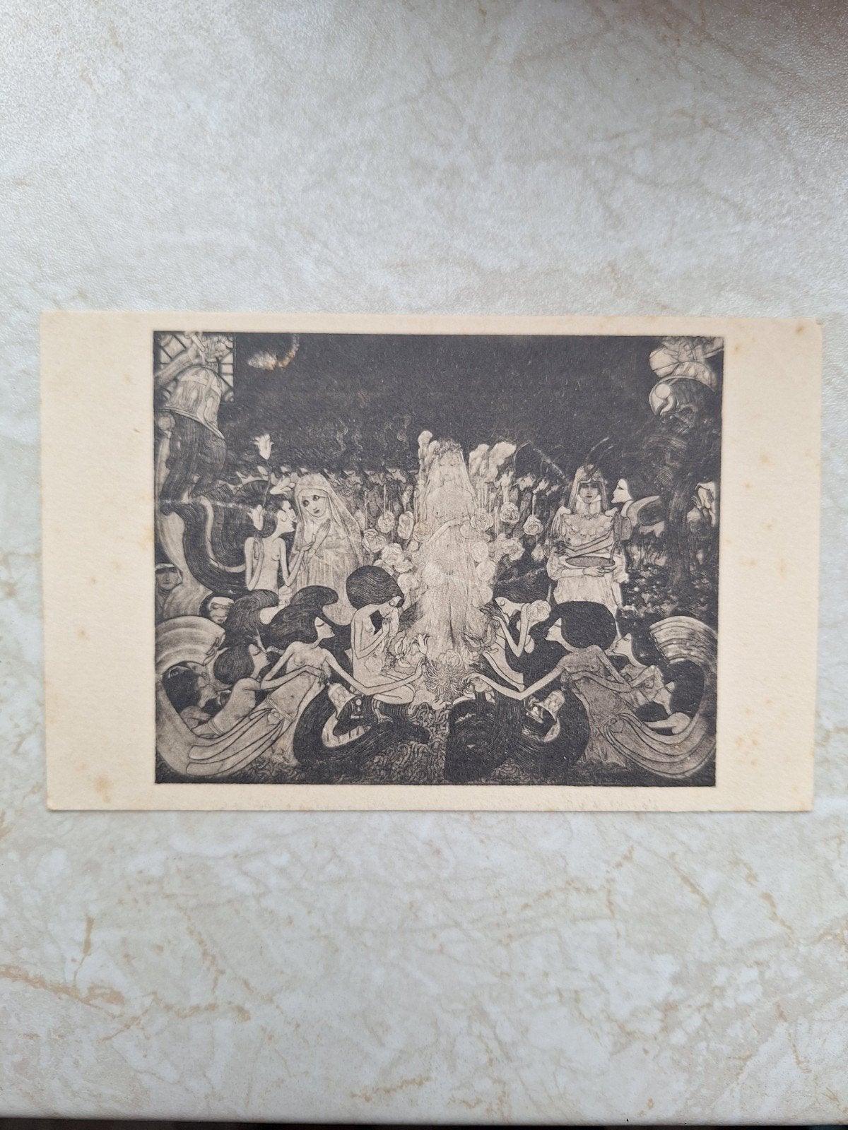 Ansichtkaart Jan Toorop - De Drie Bruiden (ongelopen), Ophalen of Verzenden, Voor 1920, Ongelopen