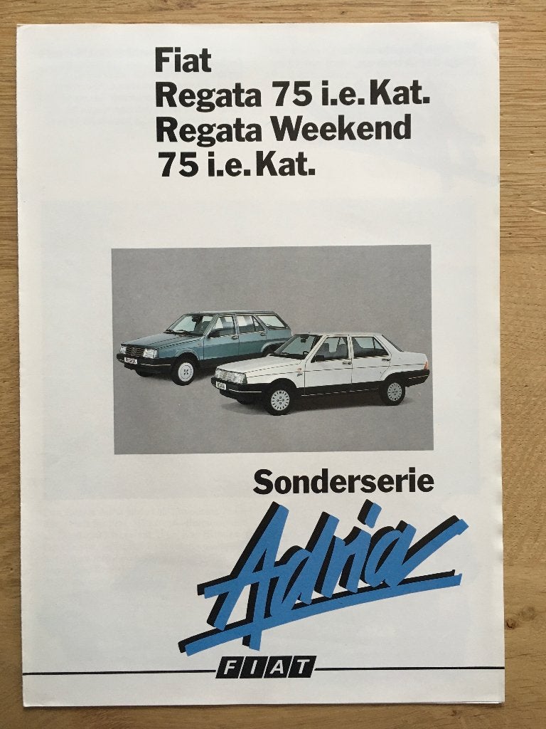 Autofolder/Brochure Fiat Regata Adria 1988, Ophalen of Verzenden, Nieuw, Overige merken