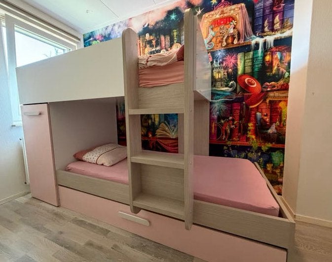 Stapelbed met kast en „slaaplade“, Kinderen en Baby's, Kinderkamer | Stapelbedden en Hoogslapers, Ophalen, Zo goed als nieuw, Stapelbed