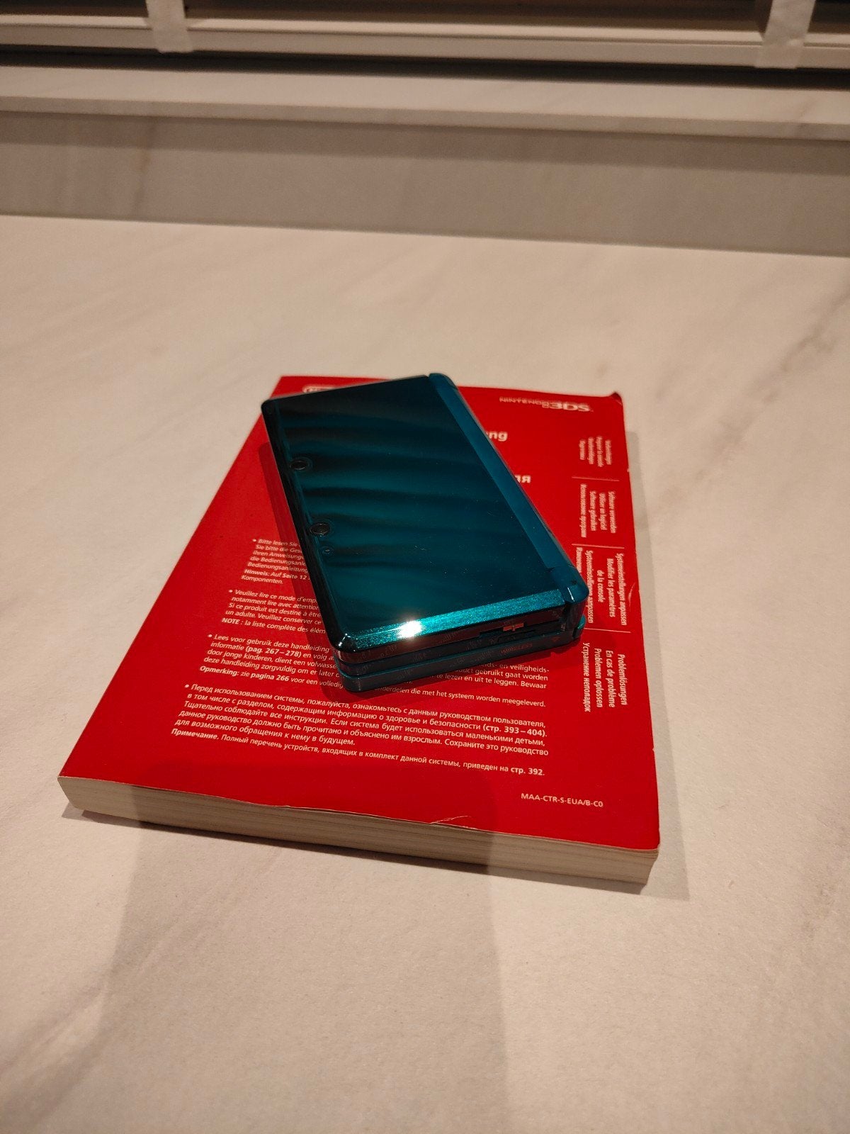 Nintendo 3DS Aqua Blue – origineel met styluspen+handleiding, Ophalen of Verzenden, Gebruikt, Blauw, 3DS