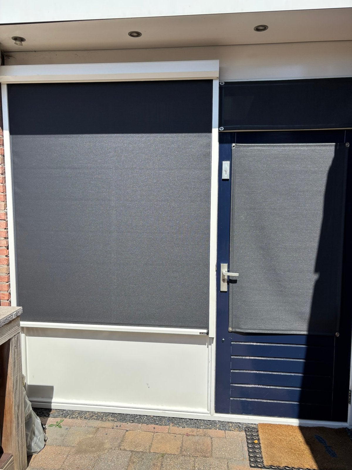 Screen zonwering - 175 x 150 - Elektrisch - Somfy, Ophalen, 150 tot 200 cm, Zo goed als nieuw, Grijs