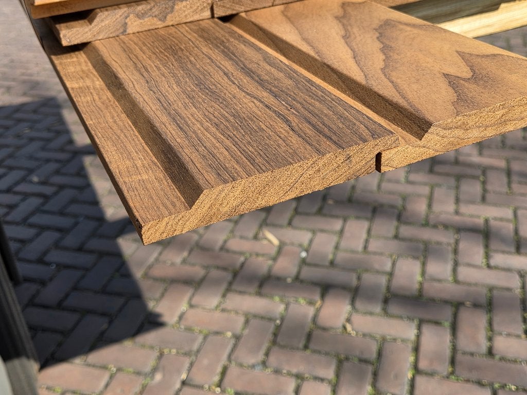 3.66 m2 Hardhout halfhouts rabat - nr: HP62, Ophalen, Planken, Nieuw, Hardhout