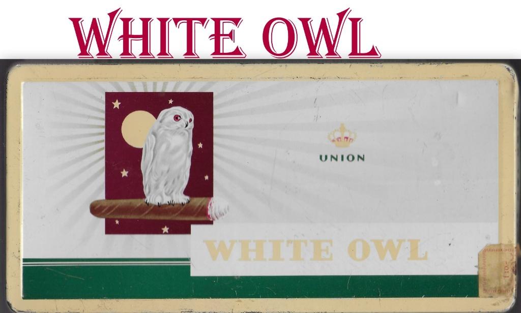 White owl sigarenblik, Verzamelen, Ophalen of Verzenden, Gebruikt, Sigarenbandjes