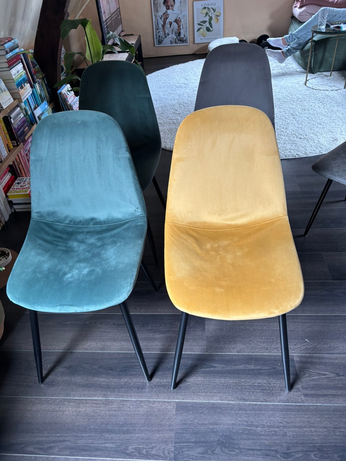 4 eetkamerstoelen, Huis en Inrichting, Stoelen, Ophalen, Gebruikt, Overige kleuren, Vier