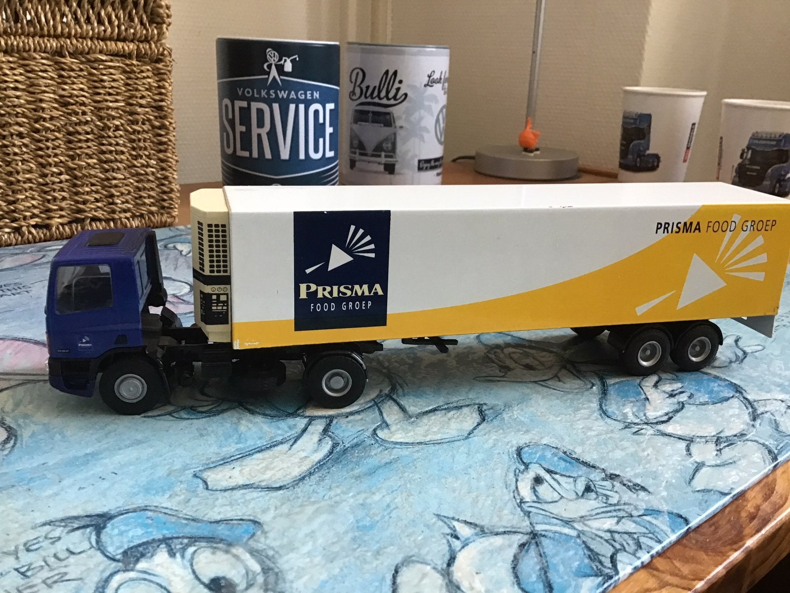 Lion toys DAF 75 van Prisma Food Groep, Ophalen, Zo goed als nieuw, Bus of Vrachtwagen, Lion Toys
