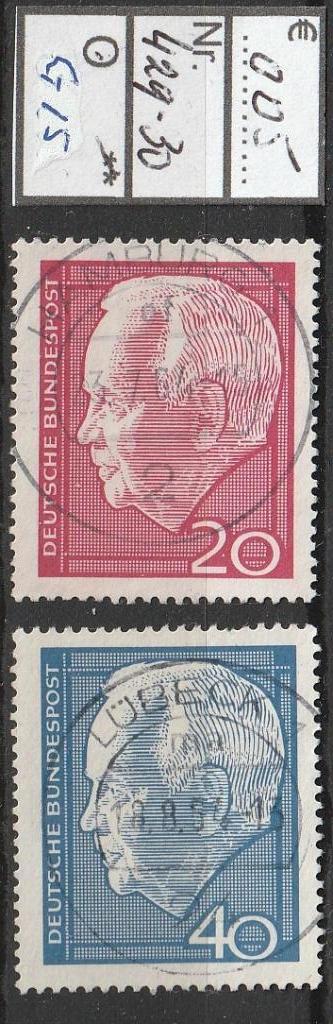 Bund Lübke Michel 429-30 Nr.G15g, Verzenden, BRD, Gestempeld
