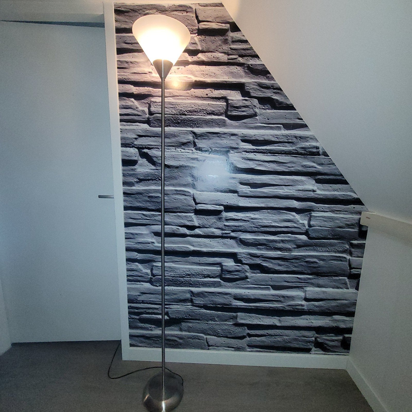 Staande lamp met plastic kap, vloerlamp, Ophalen, Gebruikt, Kunststof, 150 tot 200 cm