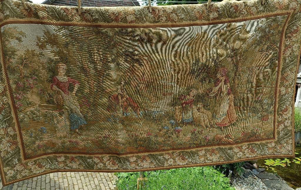 Vintage JP Paris 1978 gobelin tapisserie wandkleed. Waterput, Antiek en Kunst, Antiek | Kleden en Textiel, Ophalen of Verzenden