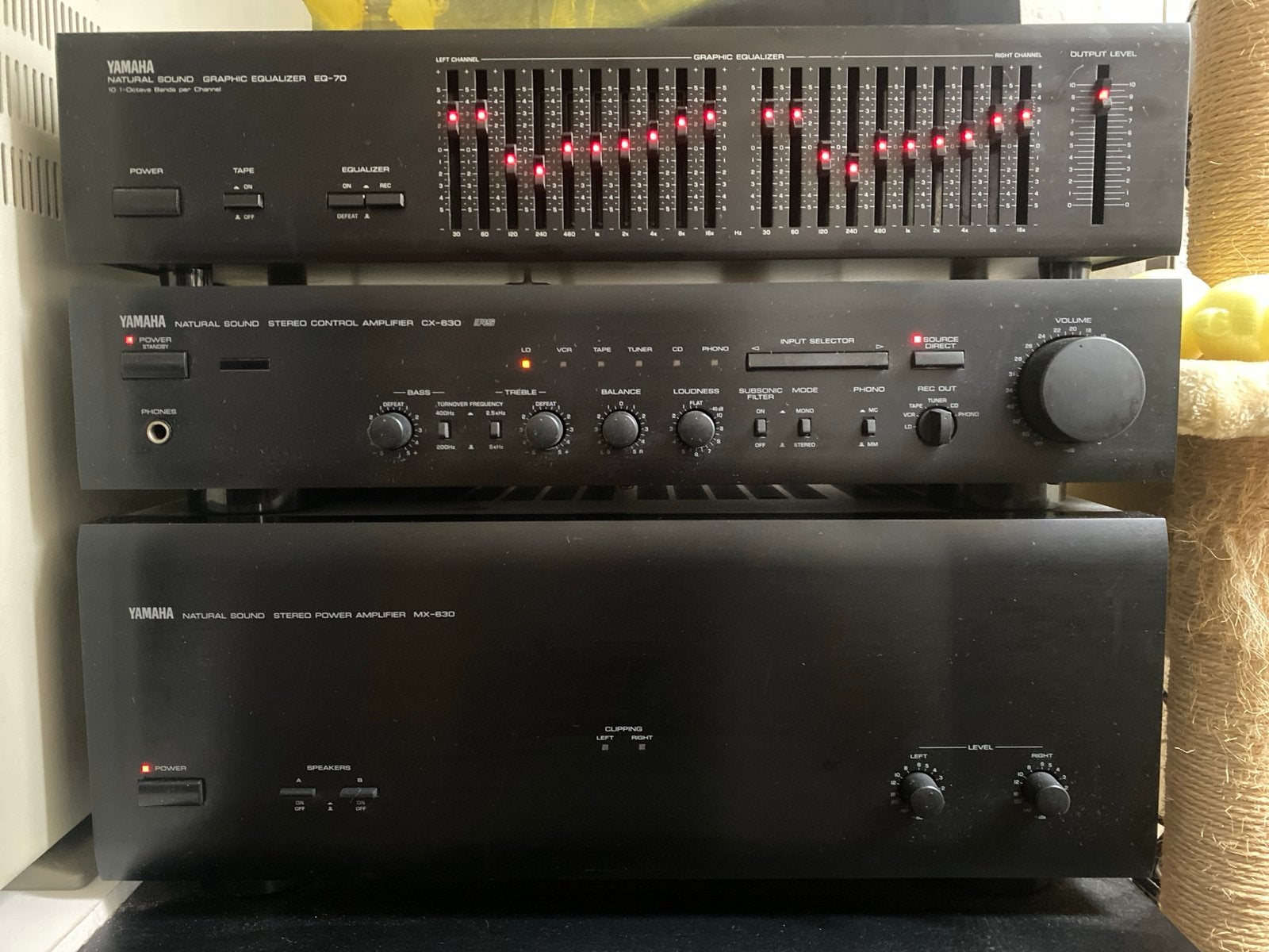 Yamaha Natural Sound Stereo Set: EQ-70, CX-630, MX-630, Ophalen, Gebruikt, Losse componenten