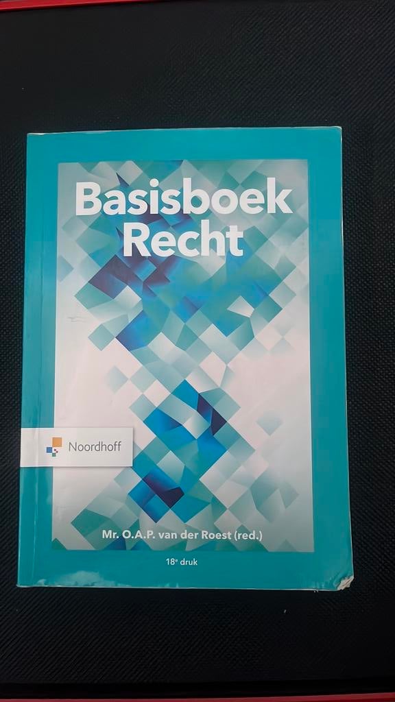 Basisboek recht | 18e druk | 978-90-01-07963-5, Ophalen of Verzenden, Zo goed als nieuw, Economie en Marketing