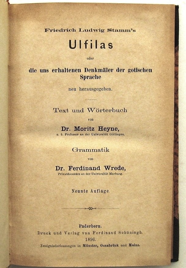 Stamm's Ulfilas oder Denkmäler der Gotischen Sprache 1896, Antiek en Kunst, Ophalen of Verzenden