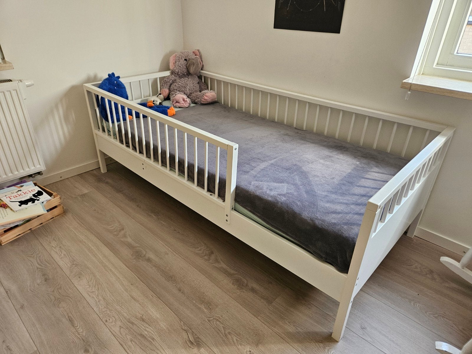 Eenpersoonsbed van Jysk, Ophalen, Gebruikt, Eenpersoons, Wit