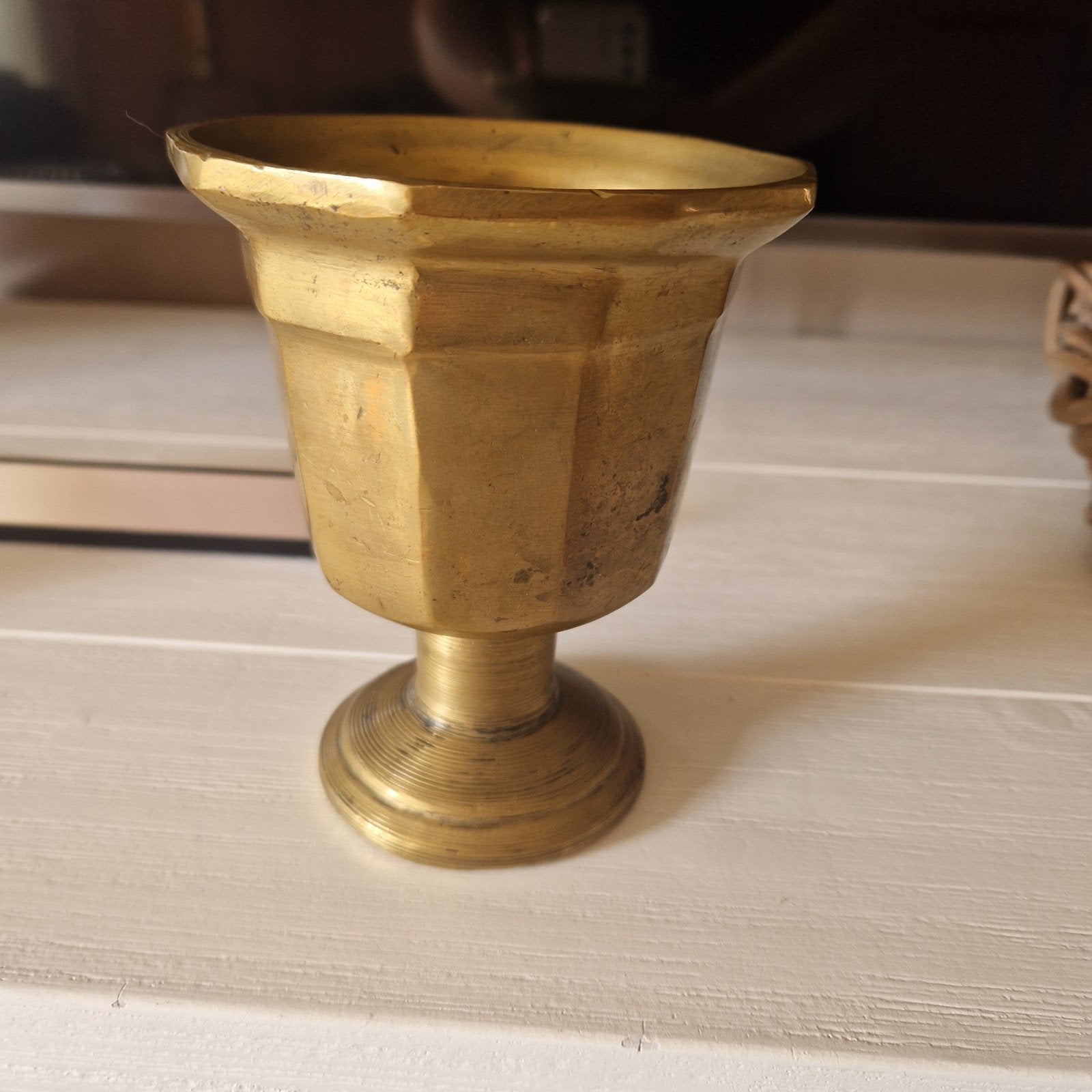 Zware messing vijzel - Vintage keukengerei, Antiek en Kunst, Ophalen of Verzenden, Brons