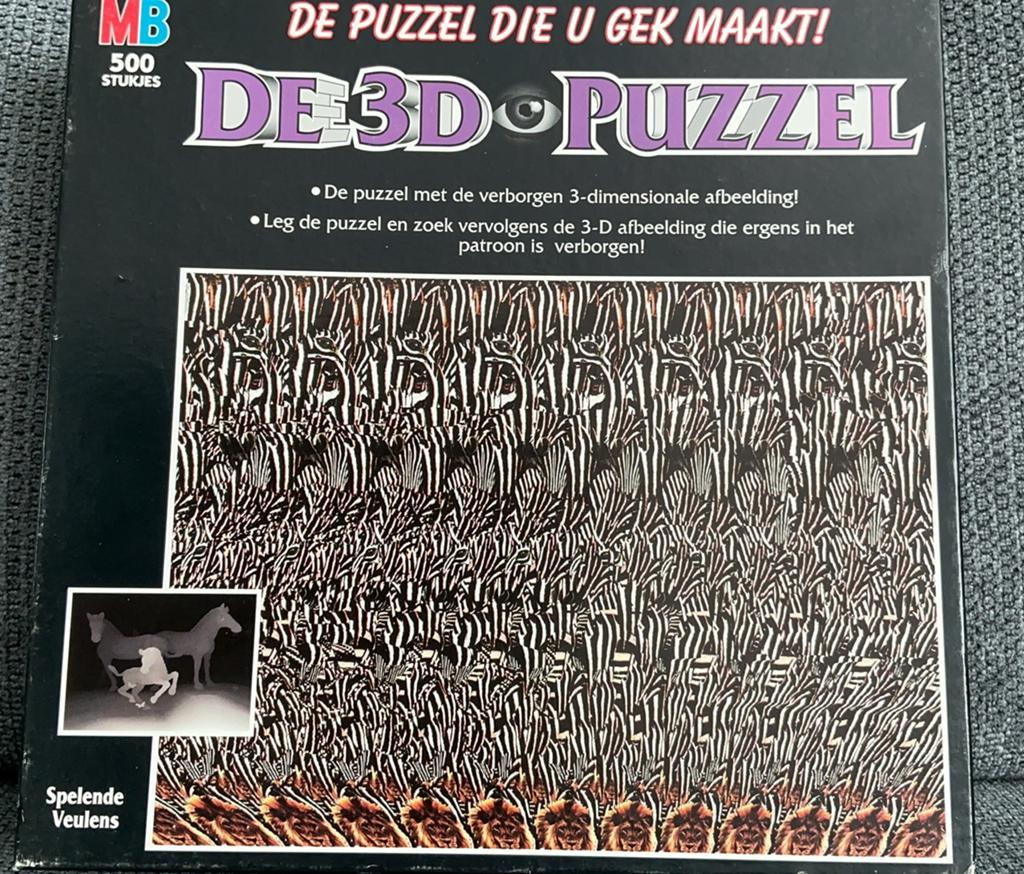 De 3d puzzel. Zebra’s. 500 stukjes., Ophalen of Verzenden, 500 t/m 1500 stukjes, Zo goed als nieuw