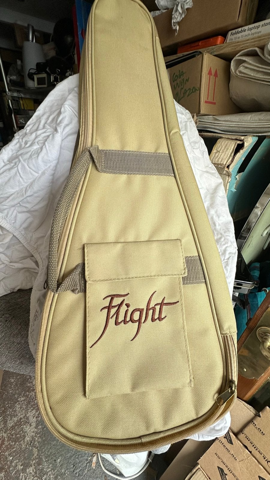 Flight Ukelele Gigbag - Zandkleurig Gitaarhoes 65x23cm, Ophalen of Verzenden, Nieuw, Overige instrumenten, Flightcase