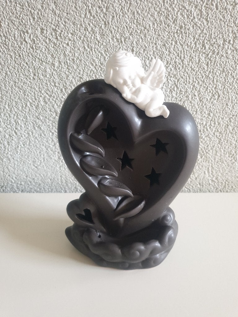 Nieuw Wierook houder/ Wierook brander Hart met een engeltje, Zwart, Overige typen, Nieuw, Ophalen of Verzenden