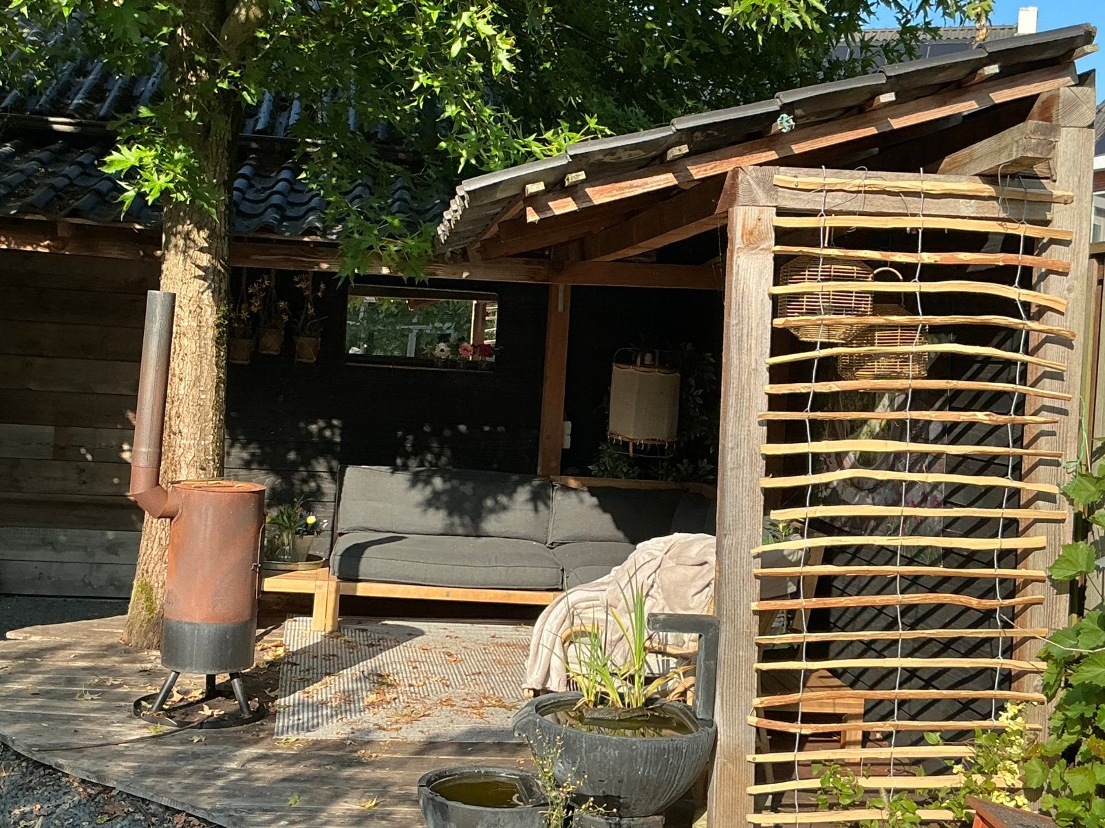 Loungeset tuinset met kussens en tafels, Ophalen, Zo goed als nieuw, Loungeset