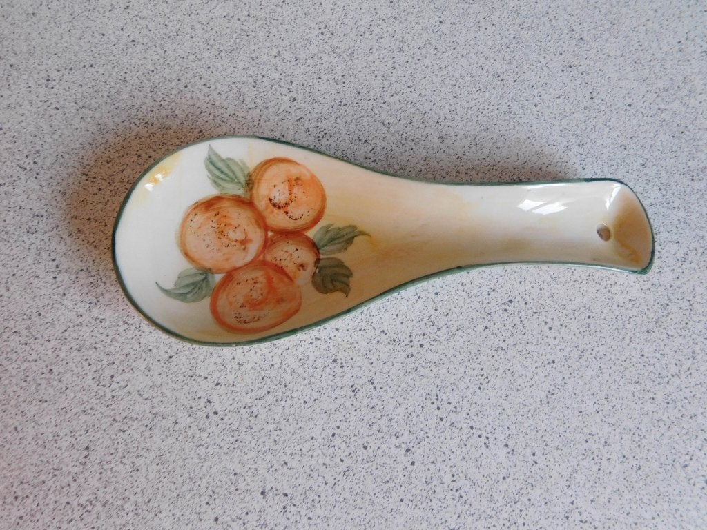 Spoonrest Perzik Vic's Handpainted, Overige merken, Overige typen, Ophalen of Verzenden, Zo goed als nieuw