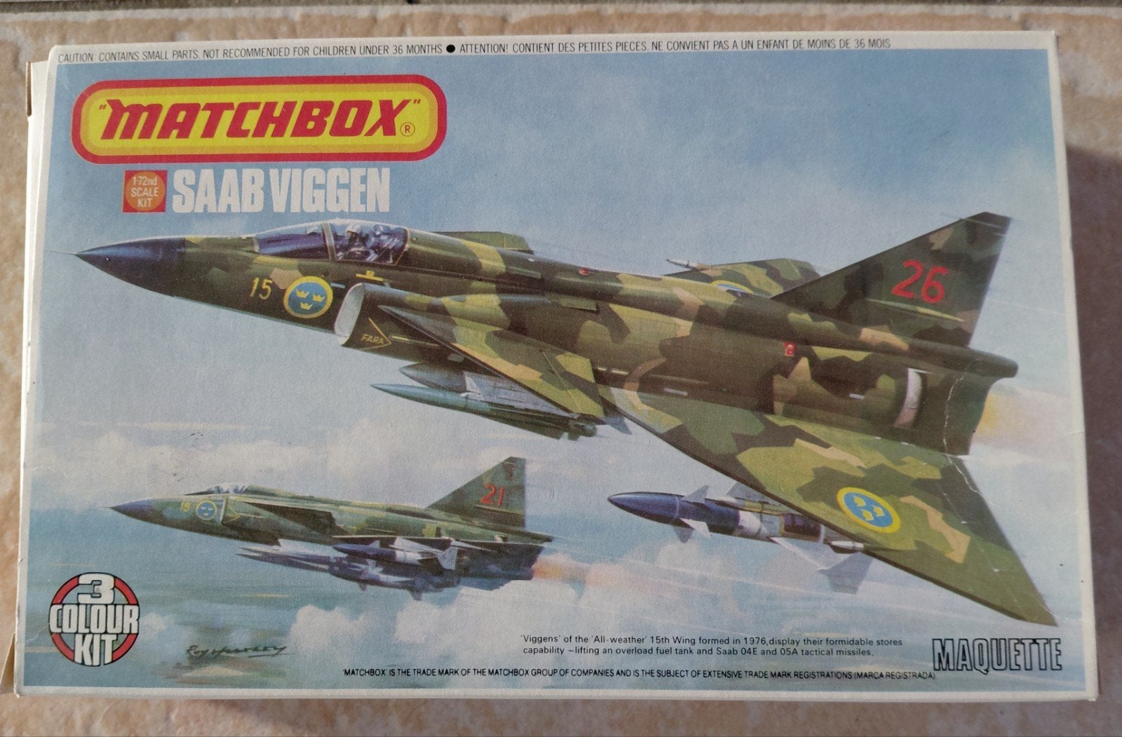 Matchbox PK-119 Saab Viggen 1:72 Schaal Modelvliegtuig Kit, Hobby en Vrije tijd, Modelbouw | Vliegtuigen en Helikopters, Ophalen