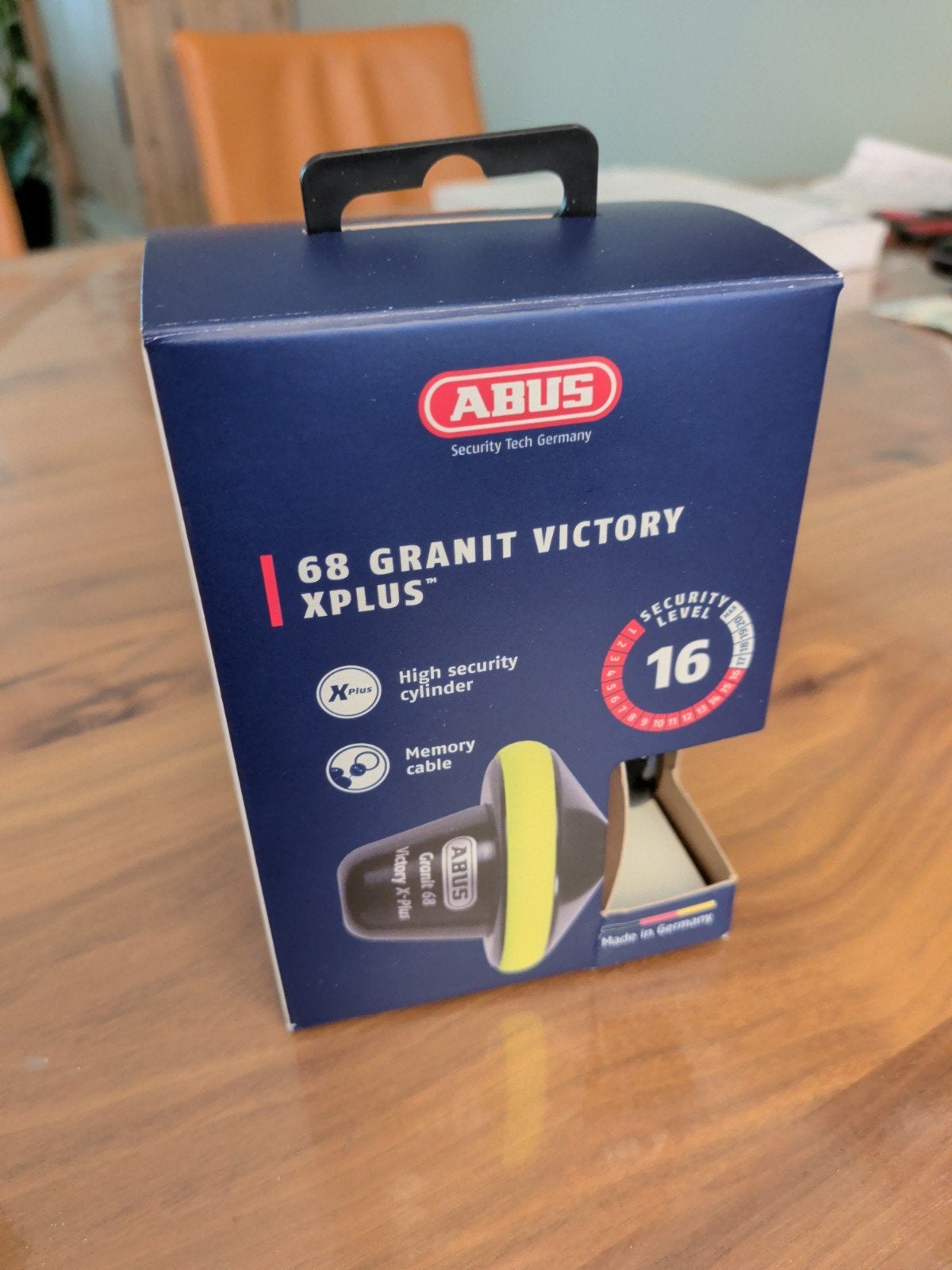 ABUS Granit Victory X Plus 68 Full disc lock Yellow 1.4 cm, Ophalen, Nieuw