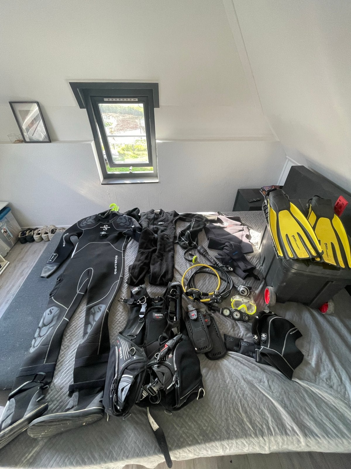 Complete Duikuitrusting: Scubapro Exodry, Mares Trimvest & M, Ophalen, Zo goed als nieuw, Overige typen