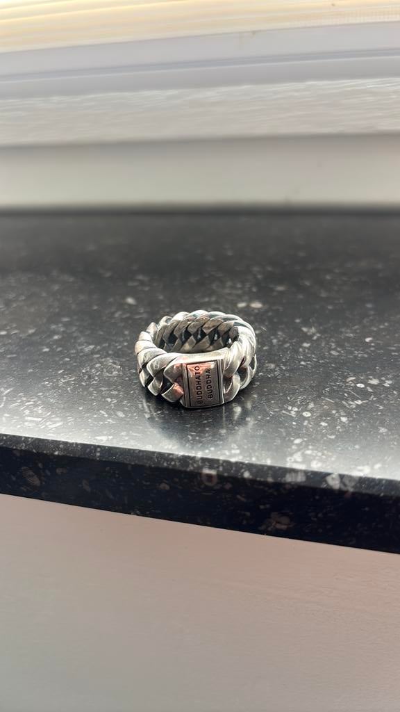 Buddha to buddha ring mannen, Sieraden, Tassen en Uiterlijk, Ringen, Verzenden, Zo goed als nieuw, Zilver, Dame of Heer