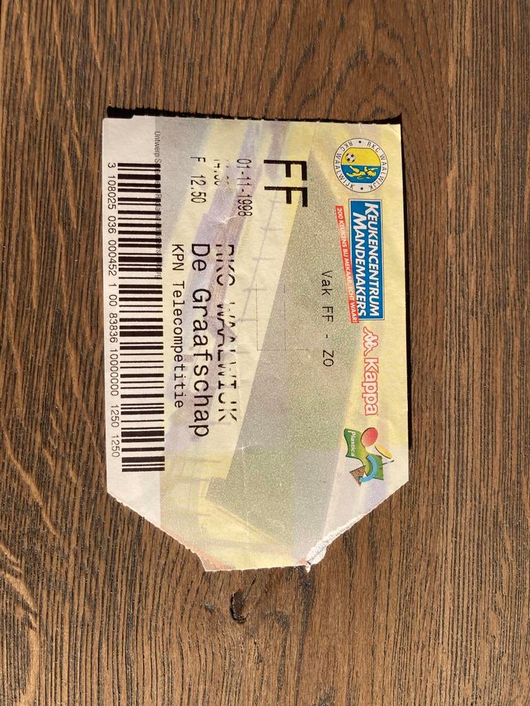 TICKET RKC-DE GRAAFSCHAP 98-99, Ophalen of Verzenden, Zo goed als nieuw, Buitenlandse clubs, Overige typen