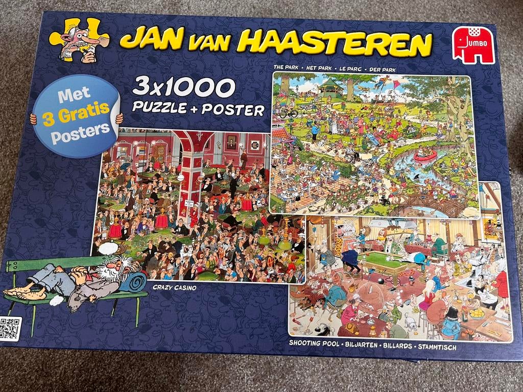 Van haasteren 3x1000(in 1 doos), Ophalen, 500 t/m 1500 stukjes, Zo goed als nieuw, Legpuzzel