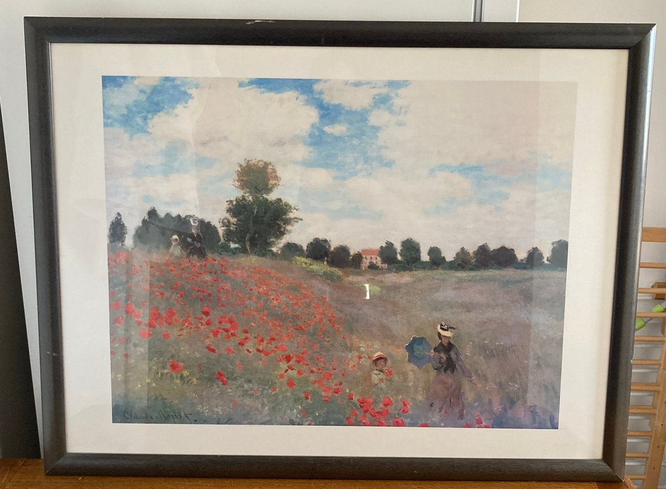 Schilderij / poster in lijst Poppy Field van Claude Monet, Ophalen, 50 – 75, Gebruikt, 75 tot 100 cm