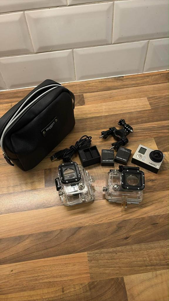 GoPro Hero 3 met accessoires en waterdichte behuizing, Ophalen, Gebruikt, GoPro