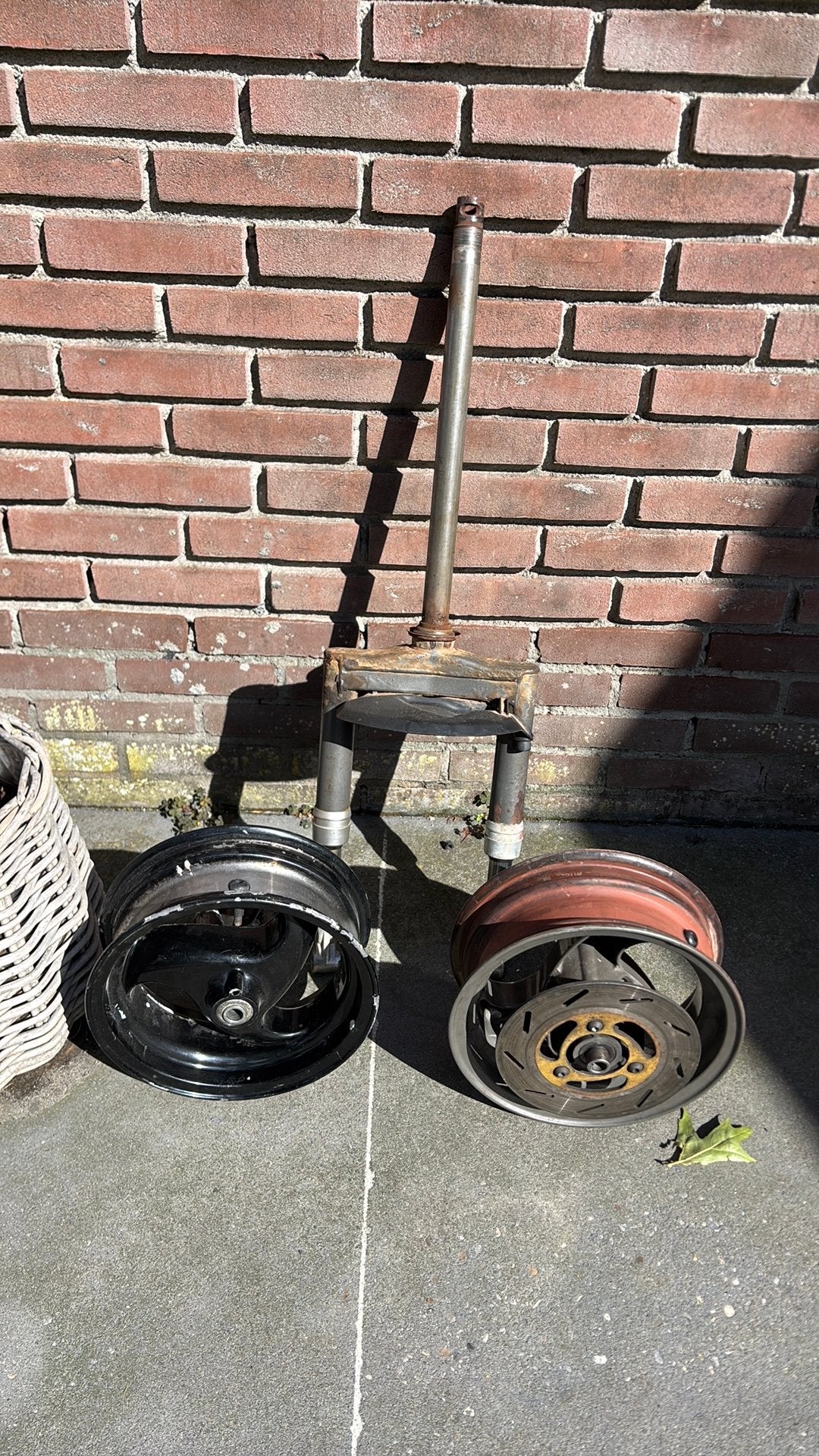 Piaggio Typhoon voorvork met velgen, Fietsen en Brommers, Ophalen of Verzenden, Gebruikt, Overige typen, Piaggio