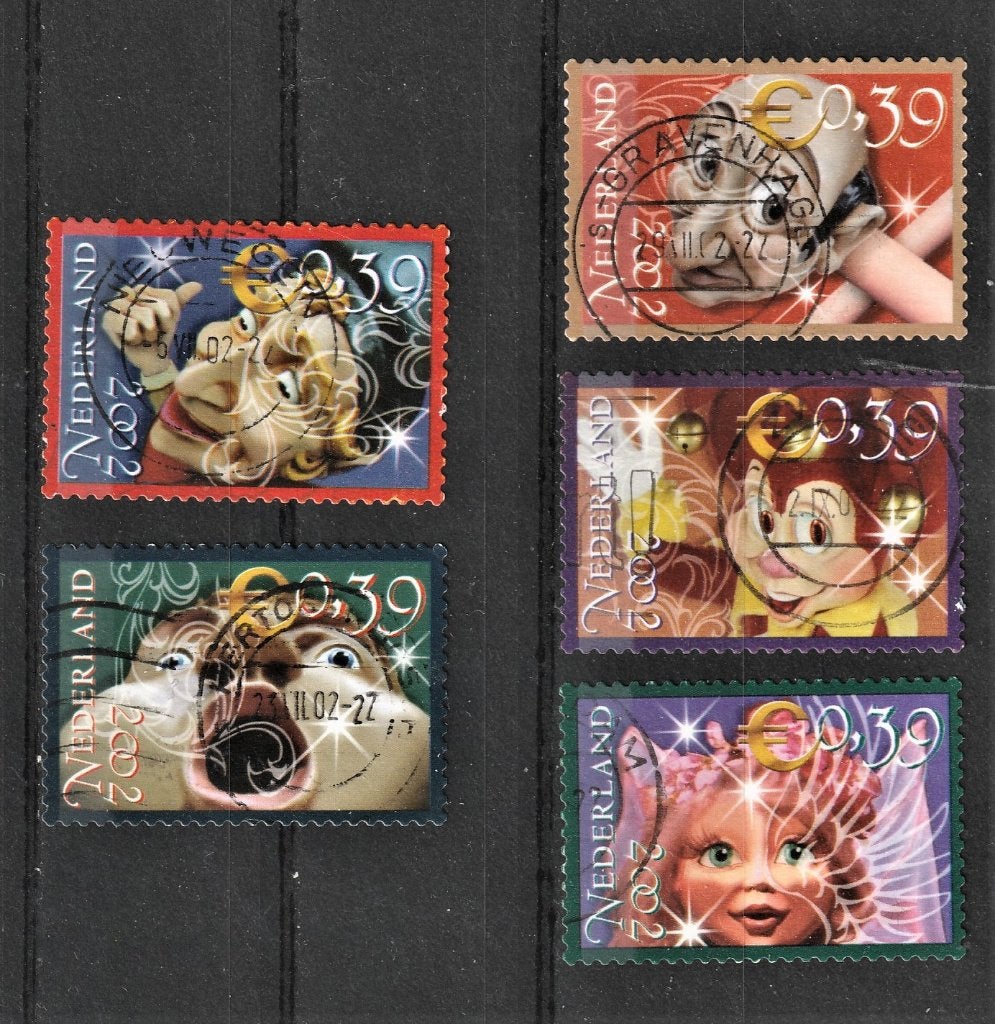 16 G serie 2084-88 Efteling figuren 2002, Verzenden, Na 1940, Gestempeld