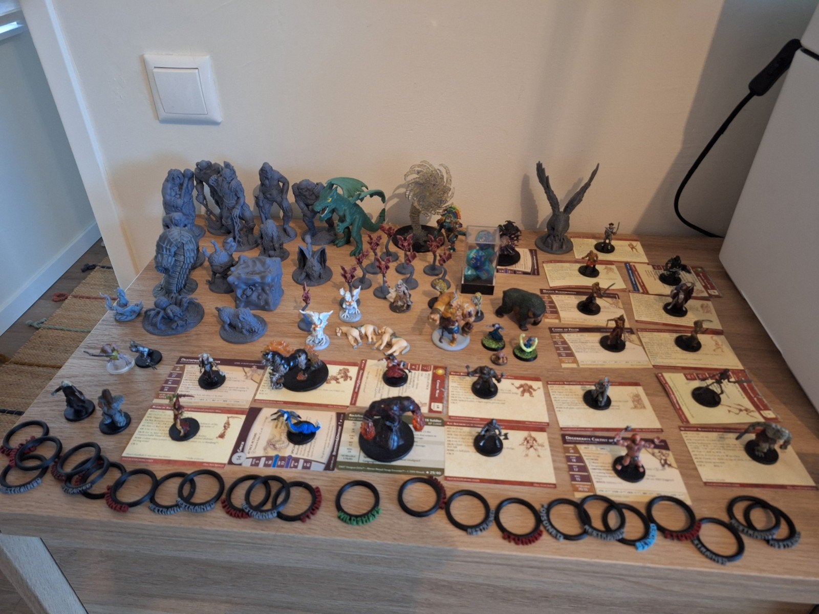 D&D Minis, Condition Ringen & Dice Set dungeons and dragons, Fantasie, Gebruikt, Overige typen, Meerkleurig