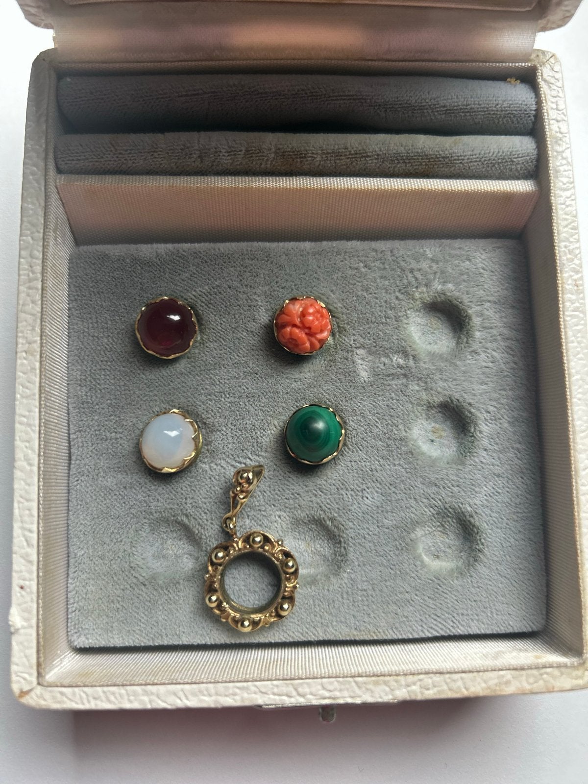 Prachtige Vint. Gouden ketting Set met Verwisselbare Stenen, Sieraden, Tassen en Uiterlijk, Ophalen of Verzenden, Gebruikt, Goud