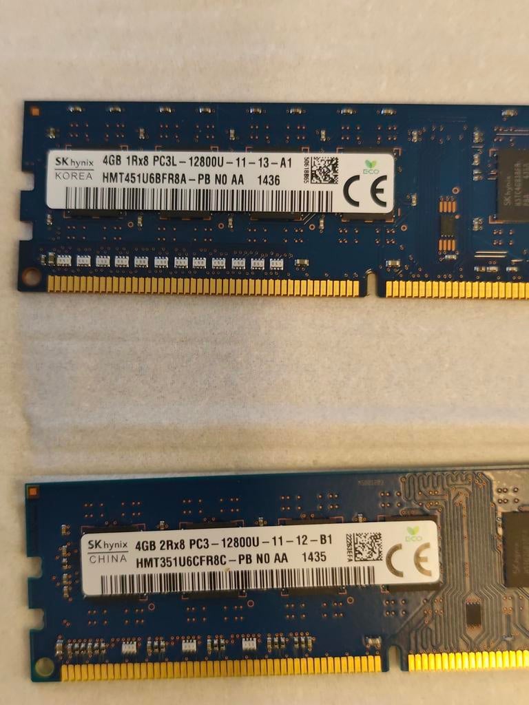 SK Hynix 4GB DDR3 RAM geheugen (2 stuks), Computers en Software, RAM geheugen, 128000U, Refurbished, DDR3, Ophalen of Verzenden