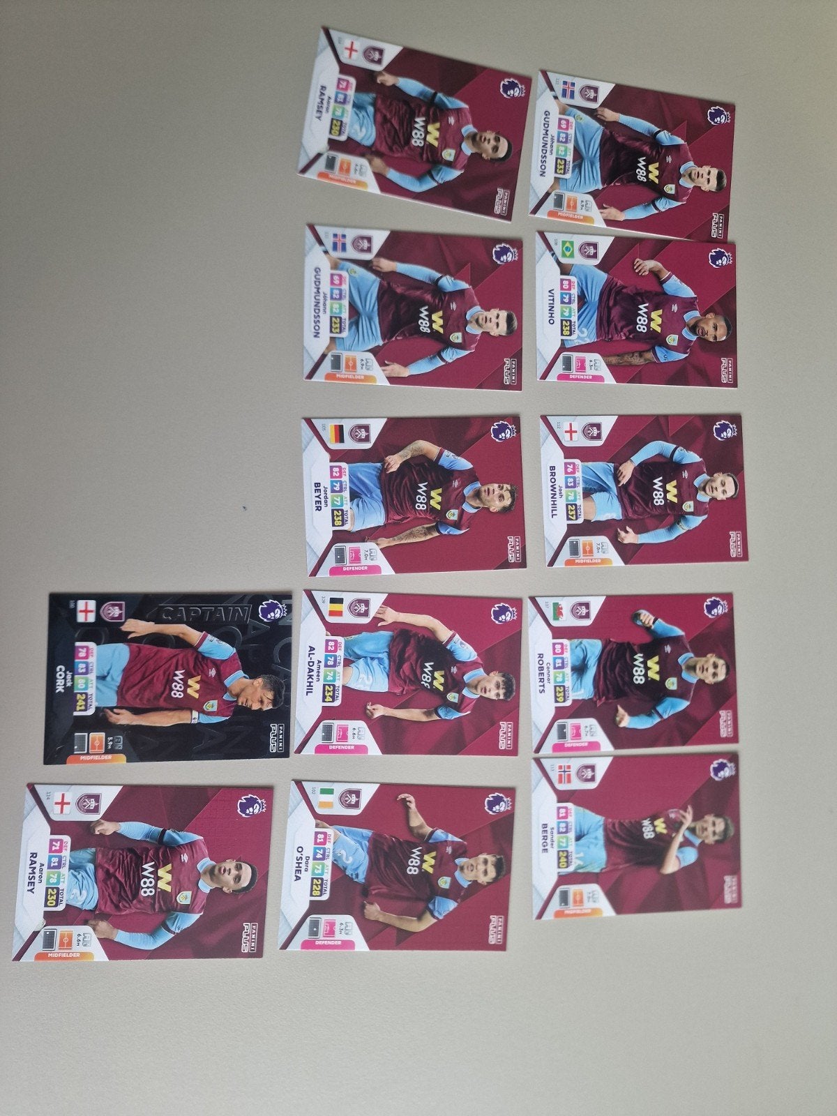 Panini Plus Premier League 2023-2024 Burnley Voetbalkaarten, Ophalen, Zo goed als nieuw, Buitenlandse clubs, Spelerskaart