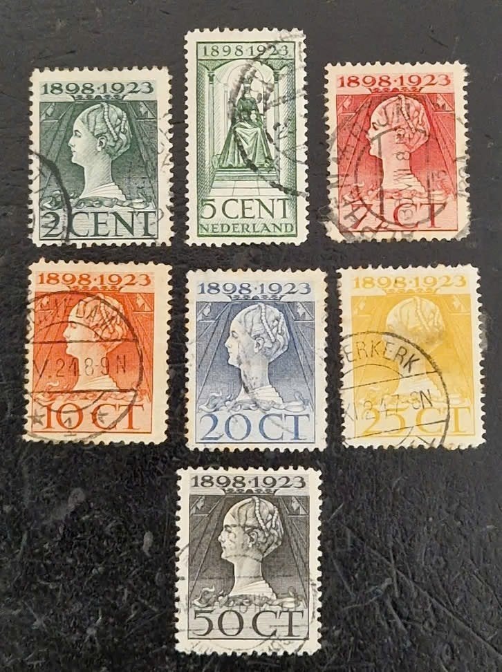 Nederland 1923 - nvph 121-128 - Regeringsjubileum -ab1, Ophalen of Verzenden, T/m 1940, Gestempeld