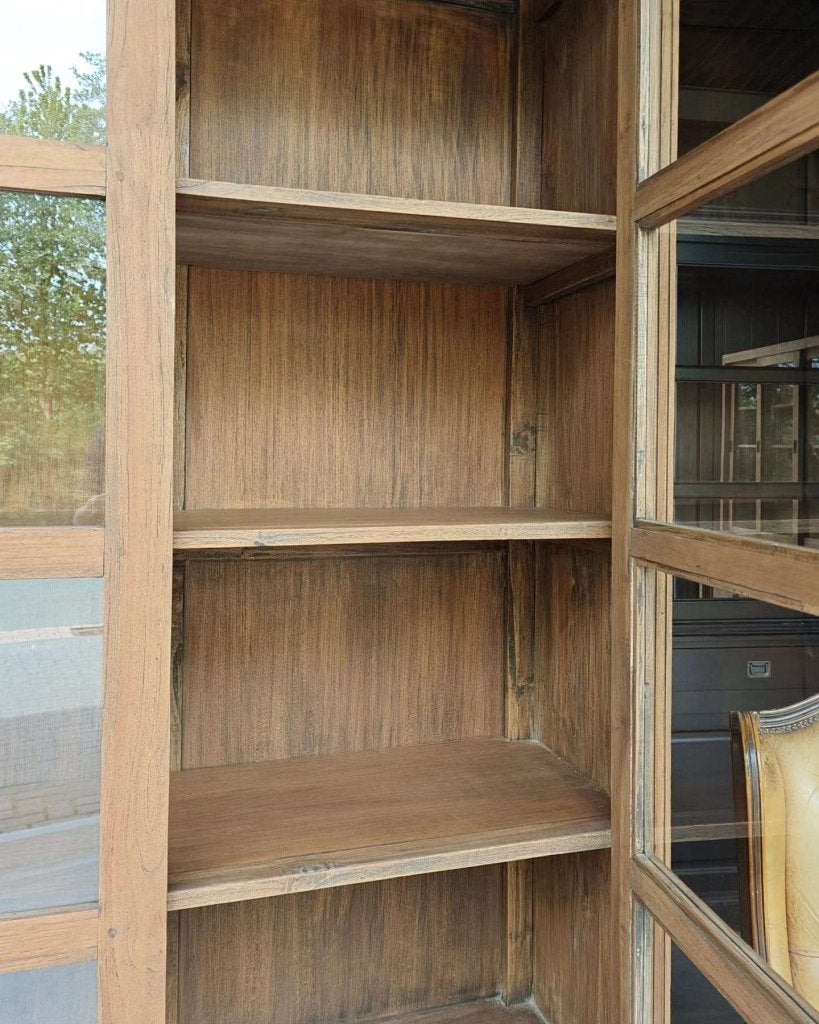 Stoere vitrinekast | Buffetkast - Reclaimed teakhout #4644, Niet ingevuld, Glas, Met deur(en), 100 tot 150 cm