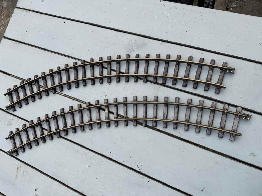 Thiel gebogen rails – 45 R=92 cm (set van 2, LGB compatibel, Hobby en Vrije tijd, Modeltreinen | Overige schalen, Overige merken