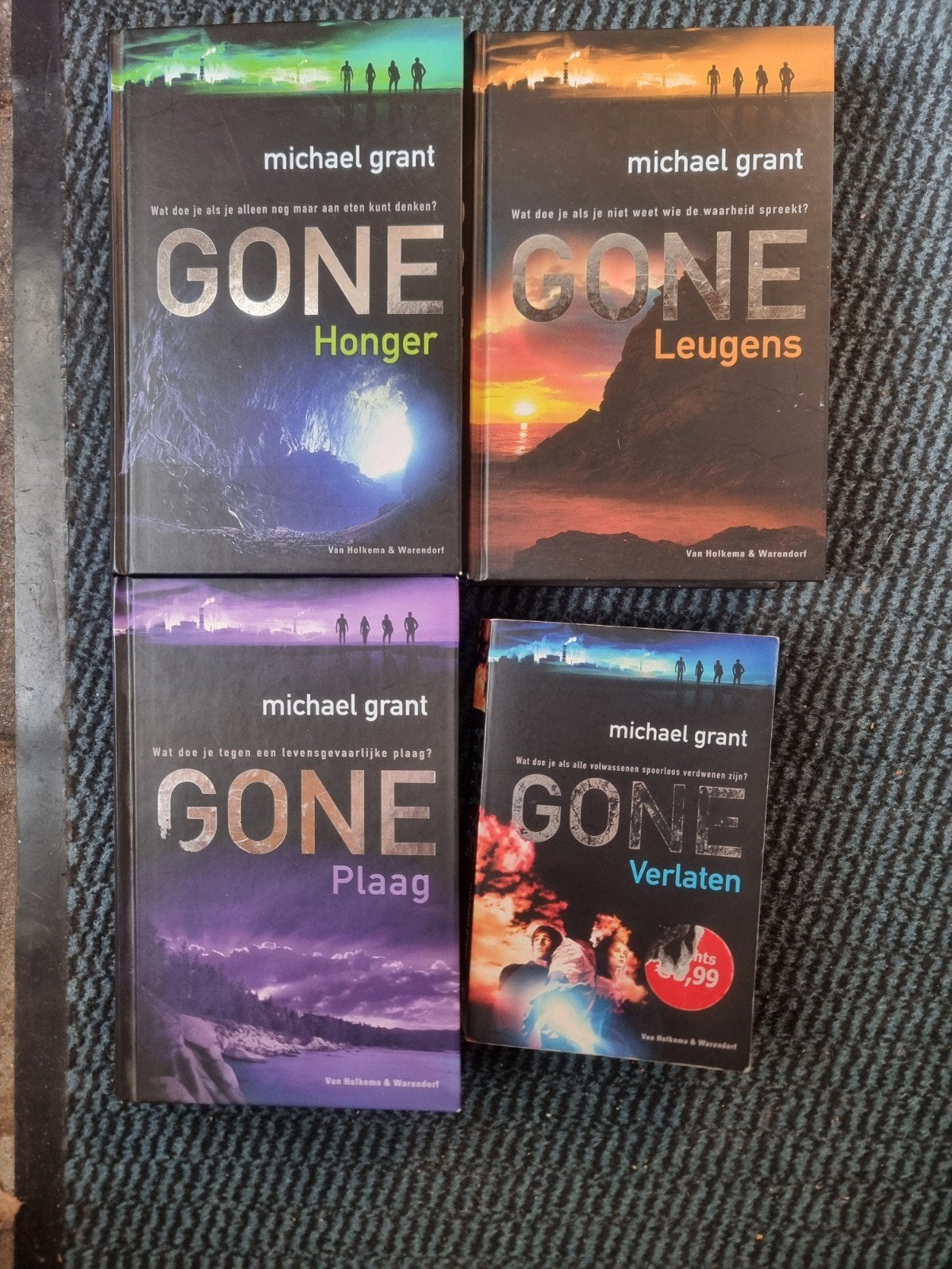 Michael Grant GONE serie: Honger, Leugens, Plaag, Verlaten, Boeken, Ophalen of Verzenden, Gelezen, Michael Grant, Nederland