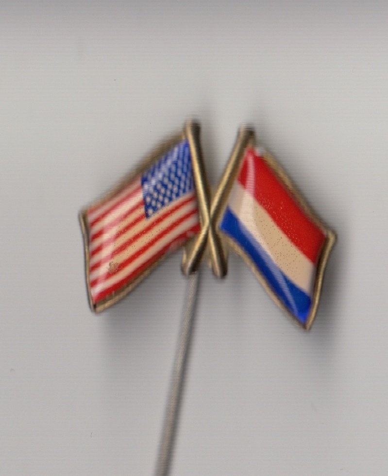USA Nederland Vriendschap Vlag speldje, Niet vindbaar, Niet vindbaar, Nederland, Embleem of Badge