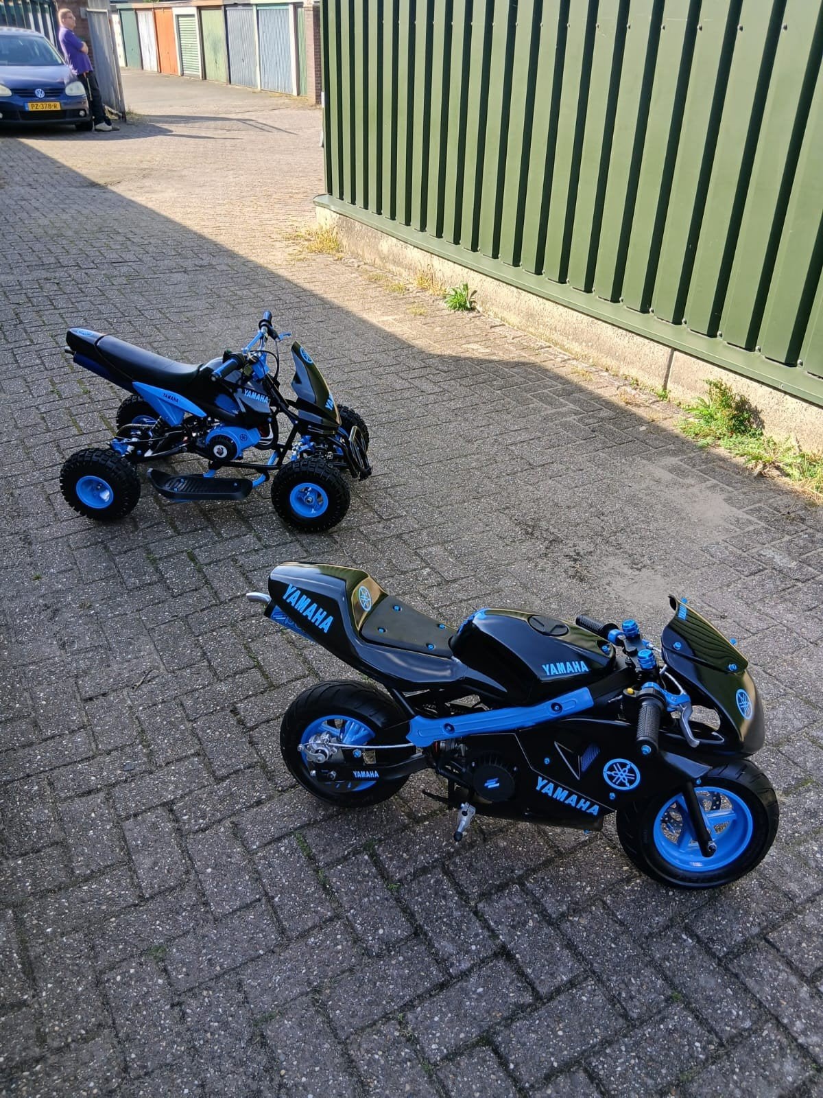 Mini Pocketbike en Quad - Zwart/Blauw, Motoren
