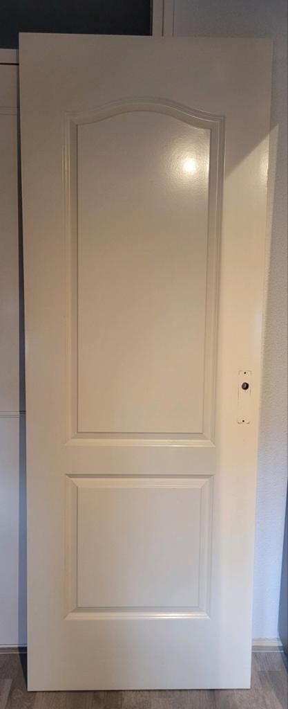 Stompe binnendeur (2 vlaks paneeldeur), Ophalen, Gebruikt, Minder dan 80 cm, Binnendeur