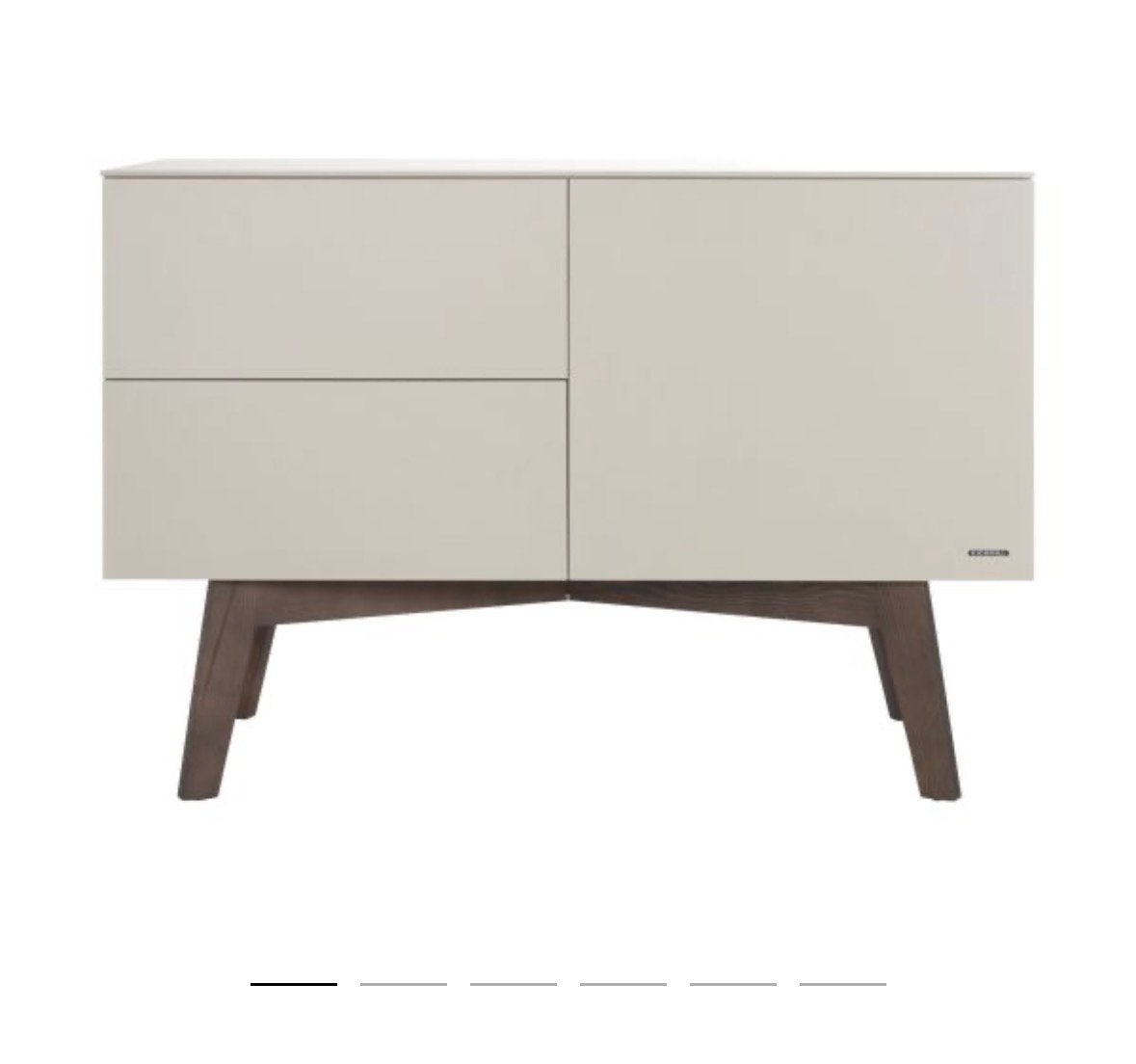 Kidsmill commode sixties wit met walnootkleur poten, Ophalen, Gebruikt, 50 tot 70 cm, 105 cm of meer