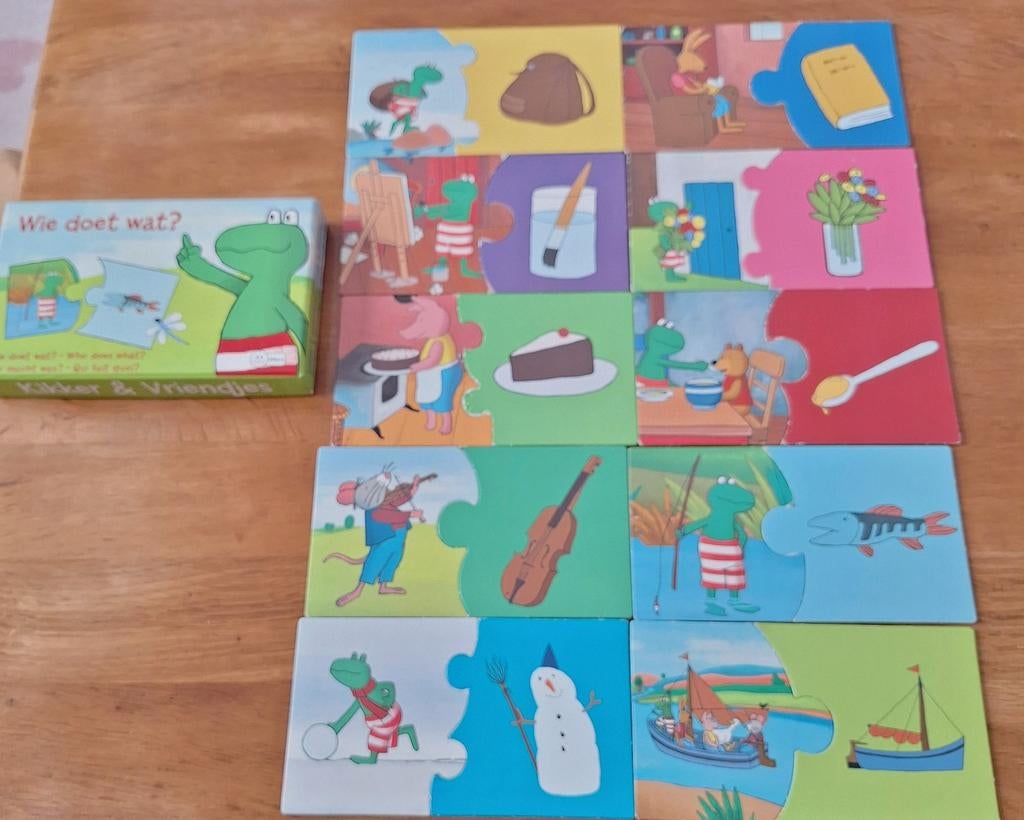 Kikker en Vriendjes: Wie doet wat? Puzzle, Ophalen of Verzenden, 10 tot 50 stukjes, Gebruikt, 2 tot 4 jaar