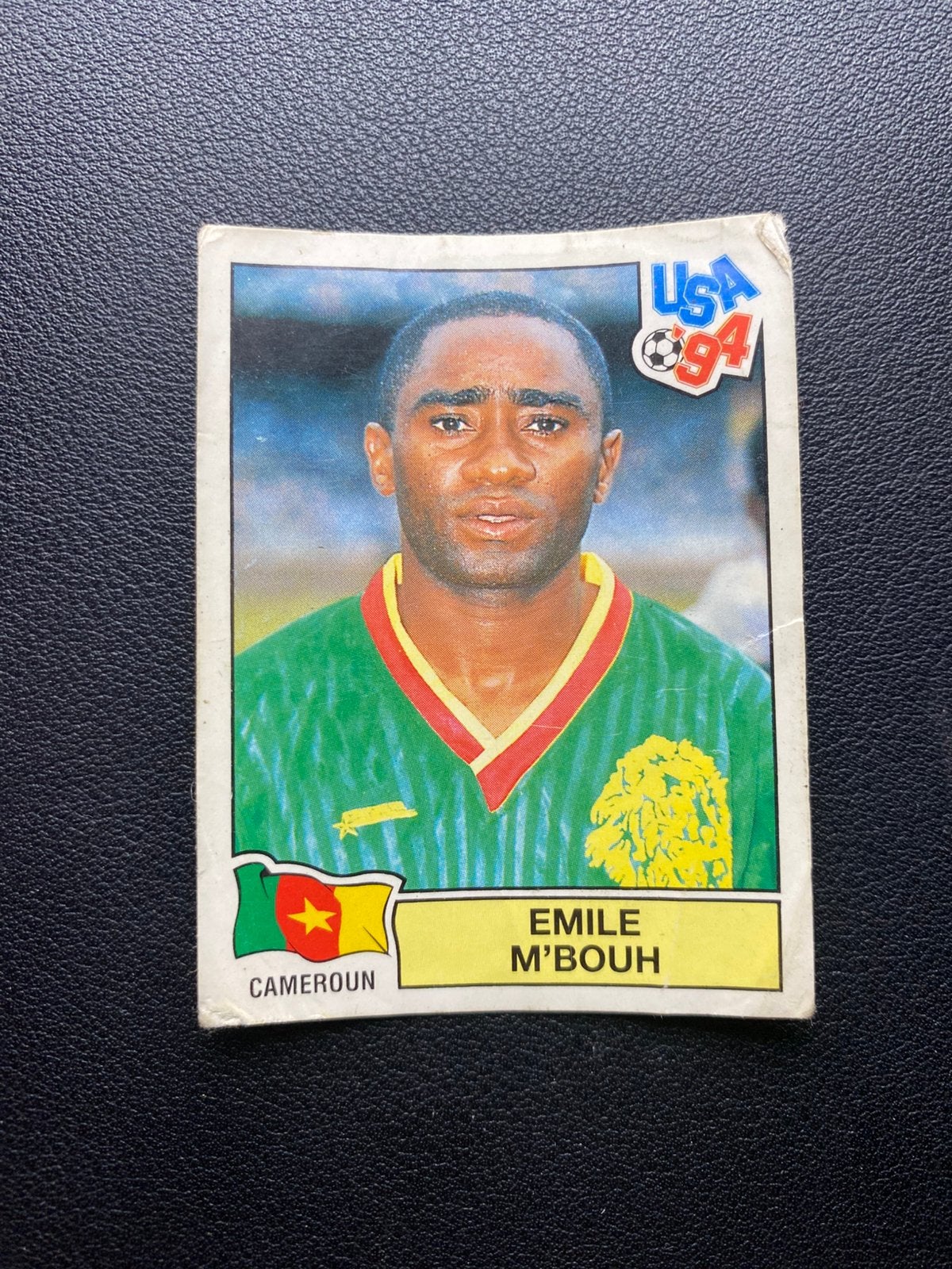Emile M’Bouh - Kameroen - Panini WK 1994, Verzamelen, Sportartikelen en Voetbal, Ophalen of Verzenden, Zo goed als nieuw, Buitenlandse clubs