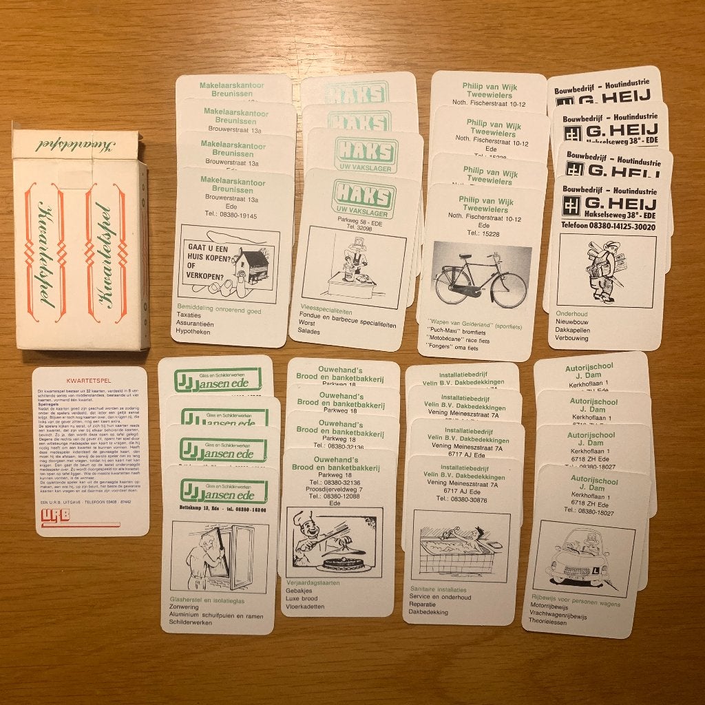 Vintage kwartetspel Ede - Reclame Kwartet bedrijven