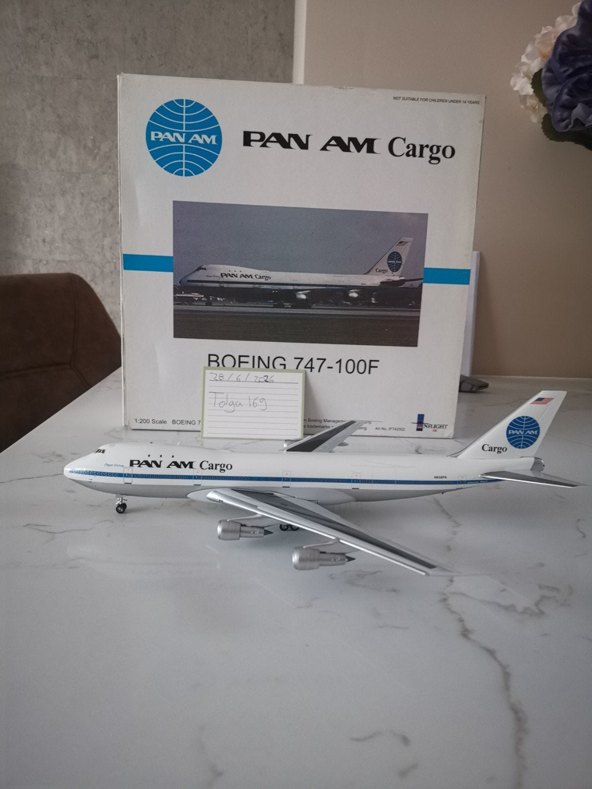 Pan Am B747-100F Inflight200 1:200 IF742002 Reg. N658PA, 1:200 of kleiner, Nieuw, Vliegtuig, Ophalen